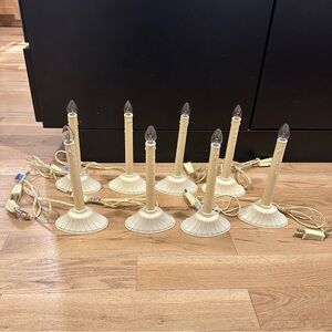 Ivory Single Light Christmas Candolier Candle Lamp Set of 8 All Lights Work